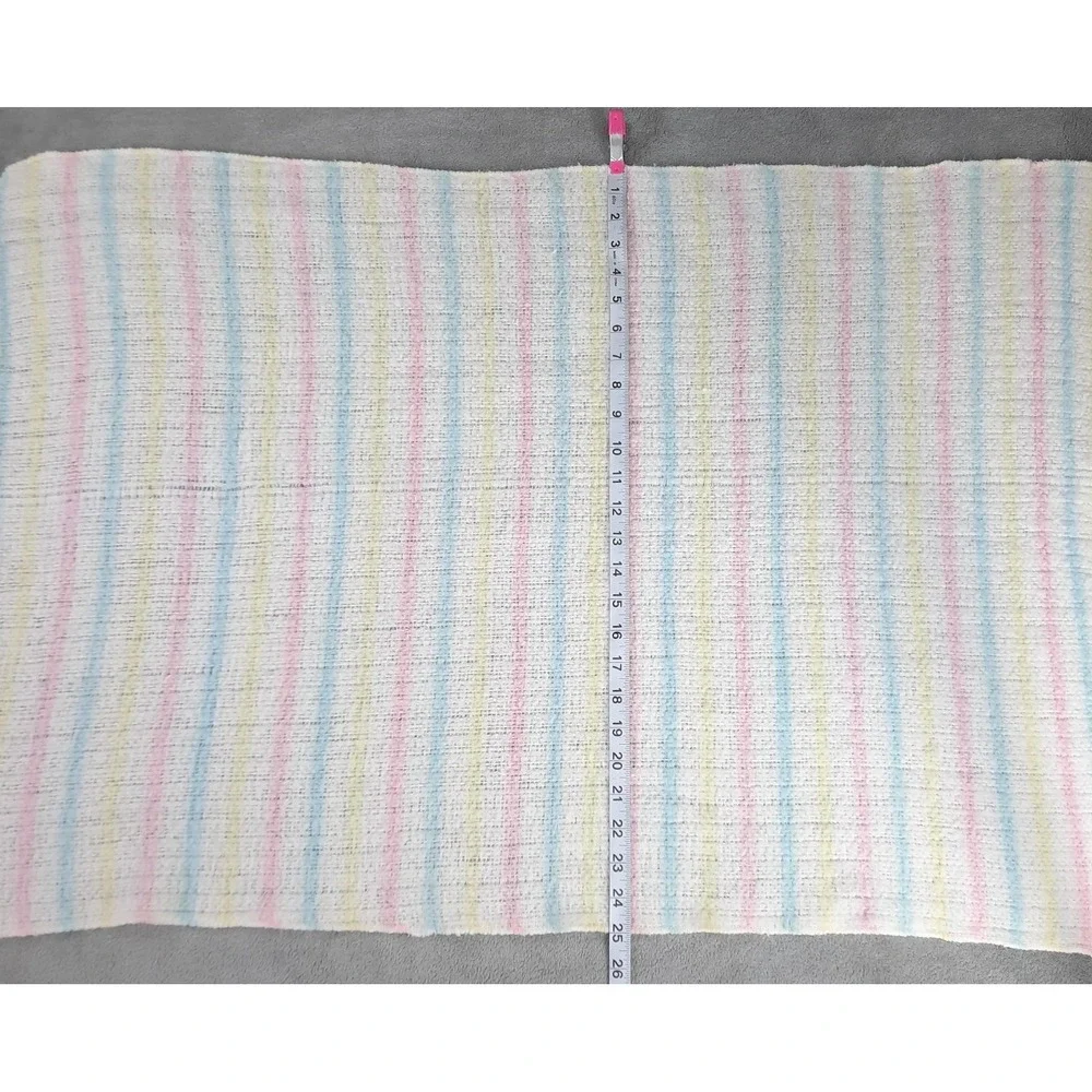 Vintage Pastel Stripe Baby Receiving Blanket Acrylic Waffle Weave Nursery 80s